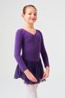 Long-sleeved ballet leotard "Anna" with chiffon skirt, purple 1