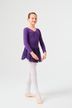 Long-sleeved ballet leotard "Anna" with chiffon skirt, purple 3