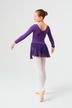 Long-sleeved ballet leotard "Anna" with chiffon skirt, purple 4