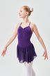 Strap ballet leotard "Maja" with chiffon skirt, purple 1