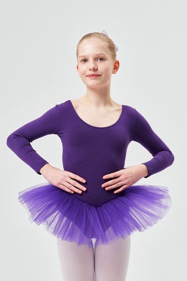 Ballet tutu "Alea" with long sleeves, purple