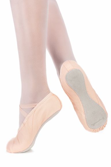 Ballet slippers "Dani", full leather sole, pink-apricot