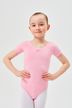 Short-sleeved ballet leotard "Lisa" with rhinestone appliqué, pink 1