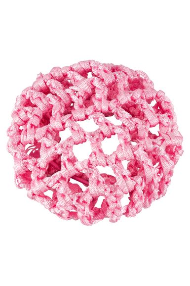 Ein rosafarbenes Duttnetz.