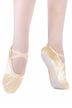 Satin ballet slippers "Nicky", full leather sole, champagne 2