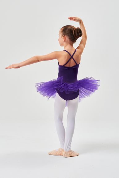 TiaoBug Mädchen Ballettkleid Kurzarm – Aus Baumwolle, Mit Slip, In Schwarz, Weiß, Lila & Rosa