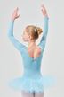 Long-sleeved Ballet tutu "Romy" with rhinestone appliqué, light blue 2