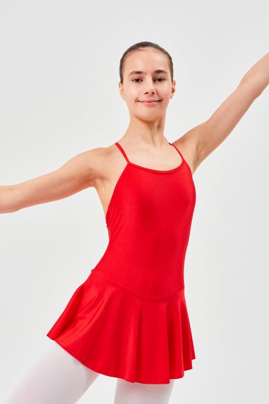 ballet leotard "Sophie" with skirt, red