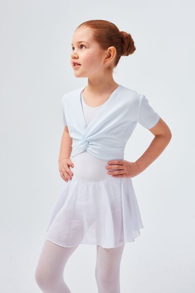 Ballett Kurzarm Top "Madita" mit Twist, weiß