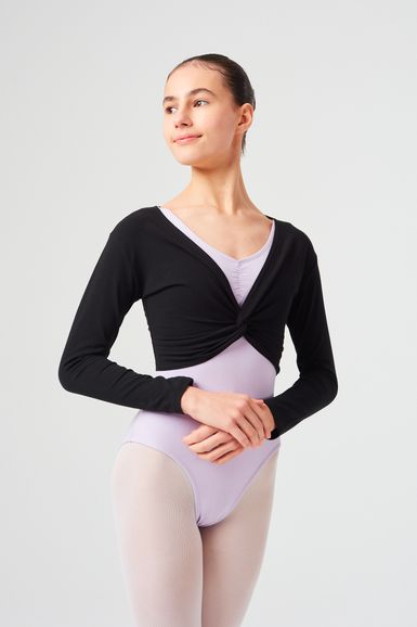 Ballet Long-sleeved top "Mia" with twist, black
