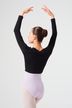 Ballet Long-sleeved top "Mia" with twist, black 2