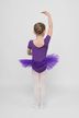 Short-sleeved Ballet tutu "Nele" with rhinestone appliqué, purple 2