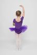 Kurzarm Ballett Tutu "Nele" mit Strassapplikation, lila 2