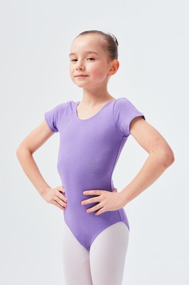 ballet leotard "Sally" with short sleeves, lavender