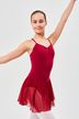 Strap ballet leotard "Maja" with chiffon skirt, burgundy 1