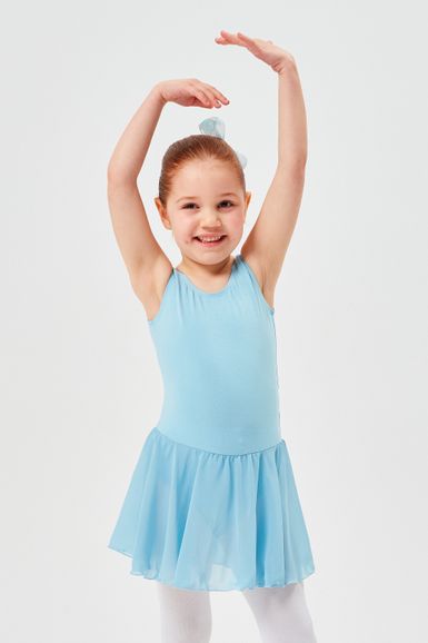 ballet leotard "Minnie" with chiffon skirt, light blue