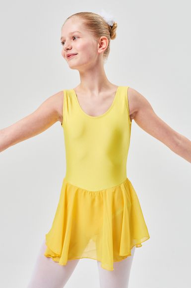 ballet leotard "Polly" with chiffon skirt, yellow