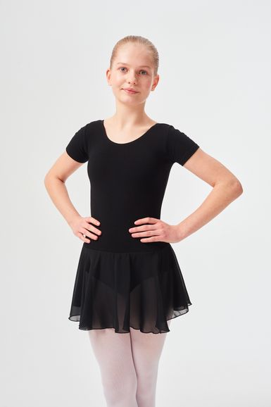 ballet leotard "Lucy" with chiffon skirt, black