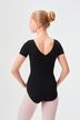 Short-sleeved ballet leotard "Lisa" with rhinestones, black 2