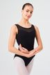 ballet leotard "Emilia", wide straps with mesh insert, black 1