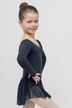 Langarm Ballett Trikot "Anna" mit Chiffon Rock, marineblau 1