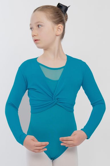 Ballett Langarm Top "Mia" mit Twist, petrol