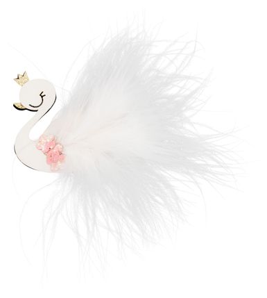 Haarspange in Schwanenform mit kleiner Krone