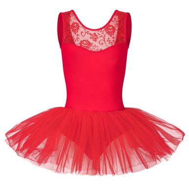 Ballett Tutu "Lottie", breite Träger mit Spitzeneinsatz, rot