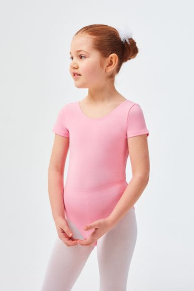 ballet leotard "Sally" with short sleeves, pink