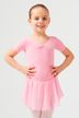 Short sleeved ballet leotard "Betty" with chiffon skirt, pink 1