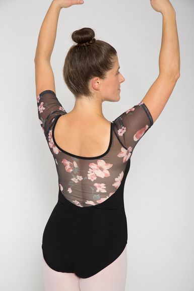 Damen Kurzarm Ballett Trikot Diana mit Netzeinsatz