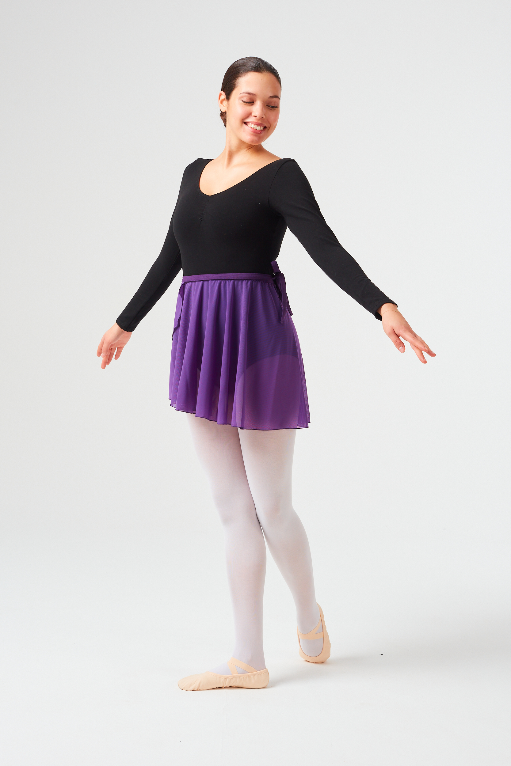 Flamenco Tanzrock Schwarz-weiß - Elastischer Bund Polyester