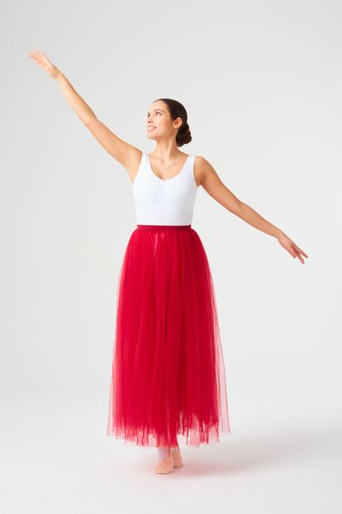 Langer Tüllrock für Damen Luna, zwei Lagen Tüll