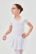 Short-sleeved ballet leotard "Betty" with chiffon skirt, white 1