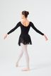 Long-sleeved ballet leotard "Anna" with chiffon skirt, black 5