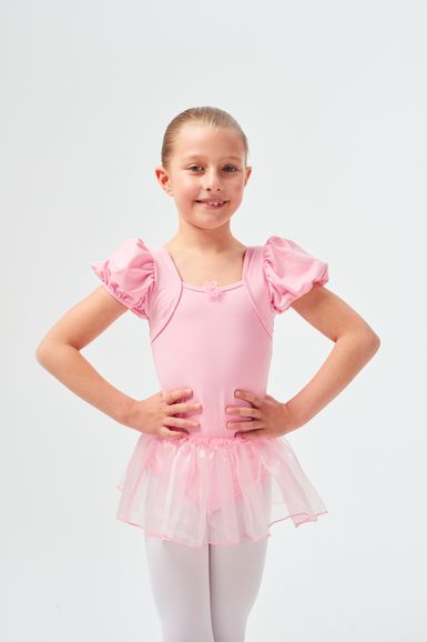 ballet leotard "Anita" with organza skirt, pink