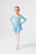 Long-sleeved ballet leotard "Anna" with chiffon skirt, light blue 3