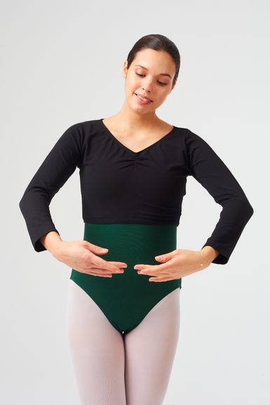 Damen Langarm Ballett Top gerafft Mirelle