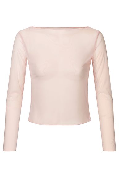 Damen transparentes Langarm Netz Tanz Top Maite