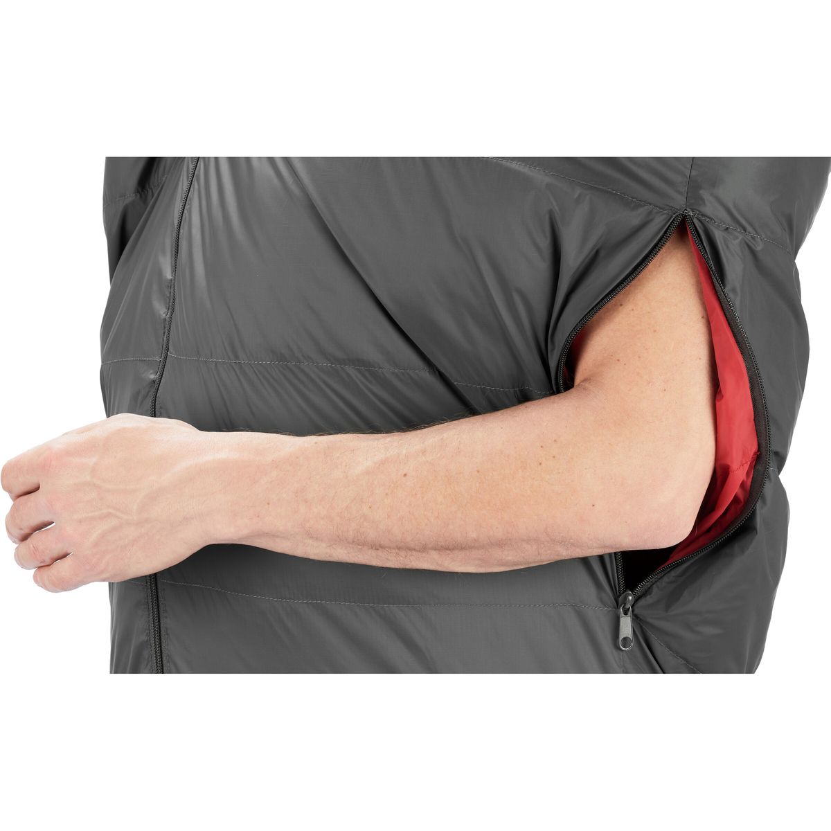 Trekker Pro x Schlafsack Mid Zip grau/rot | Seegler Outdoor