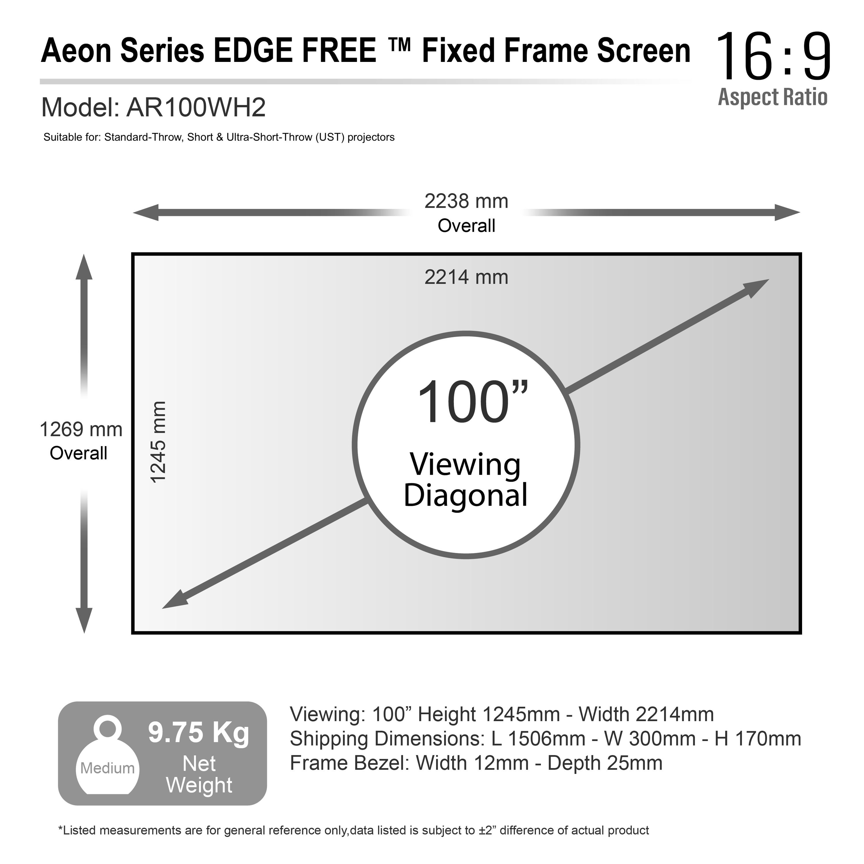 AEON EDGE FREE - FIXED FRAME PROJECTION SCREEN | Elite Screens