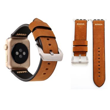 Paket Echt Leder Armband Fur Apple Watch Serie 1 2 3 38 Mm Braun Wigento