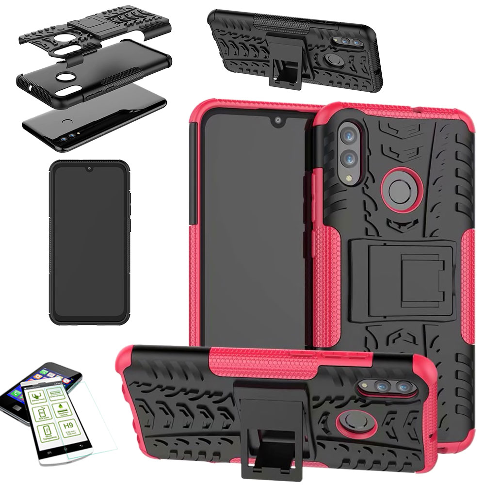 Paket] Für Huawei P Smart 2019 Hybrid Case 2teilig Pink 0,26 mm