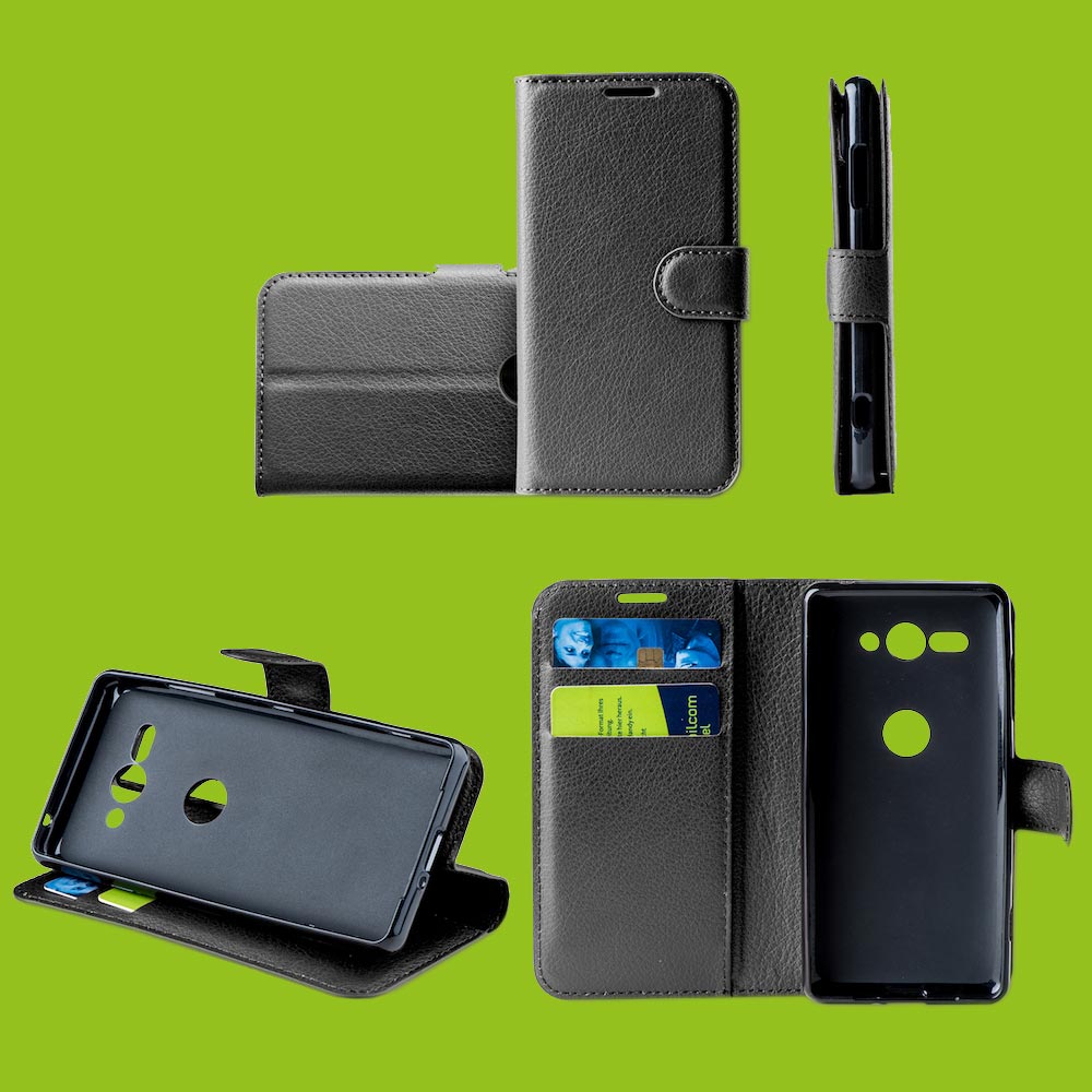 Sunrive Cover compatibile con Wiko View5, Custodia con supporto di stand e in Pelle artificiale per carte di credito Portafoglio Flip Chiusura