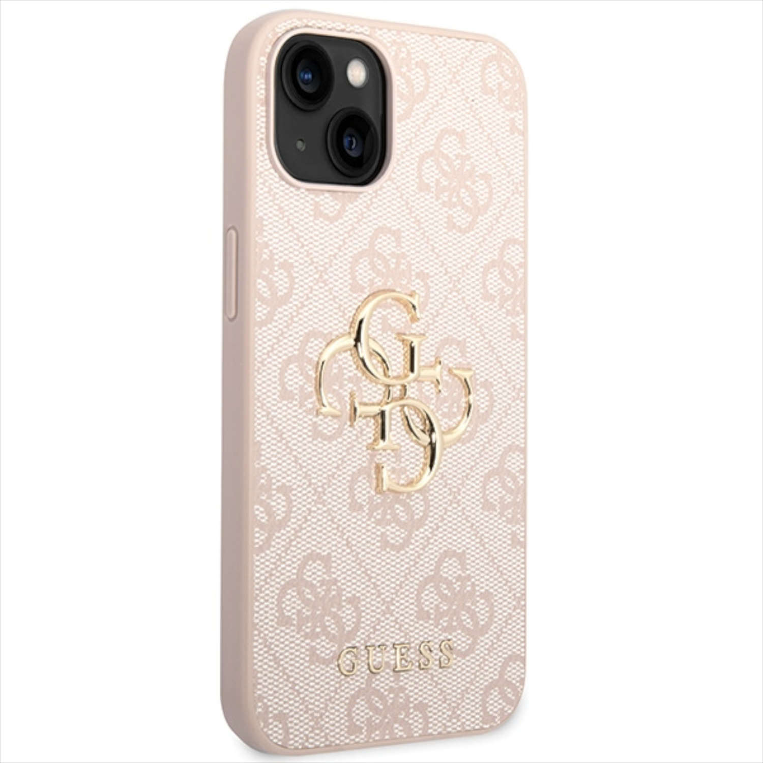 Guess Apple iPhone 15 Plus Schutzhülle Cover Hülle 4G Metal Logo Pink