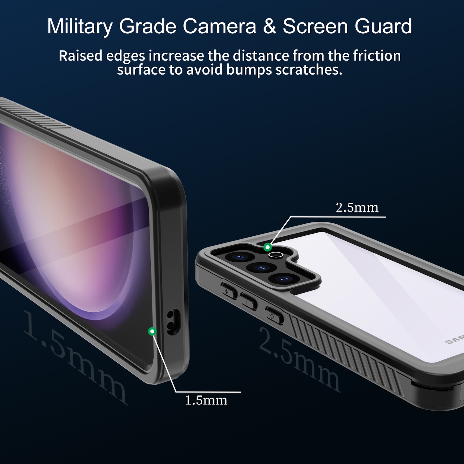 Für Samsung Galaxy S24 360 Grad Full Body Wasserdichte Hülle Schwarz