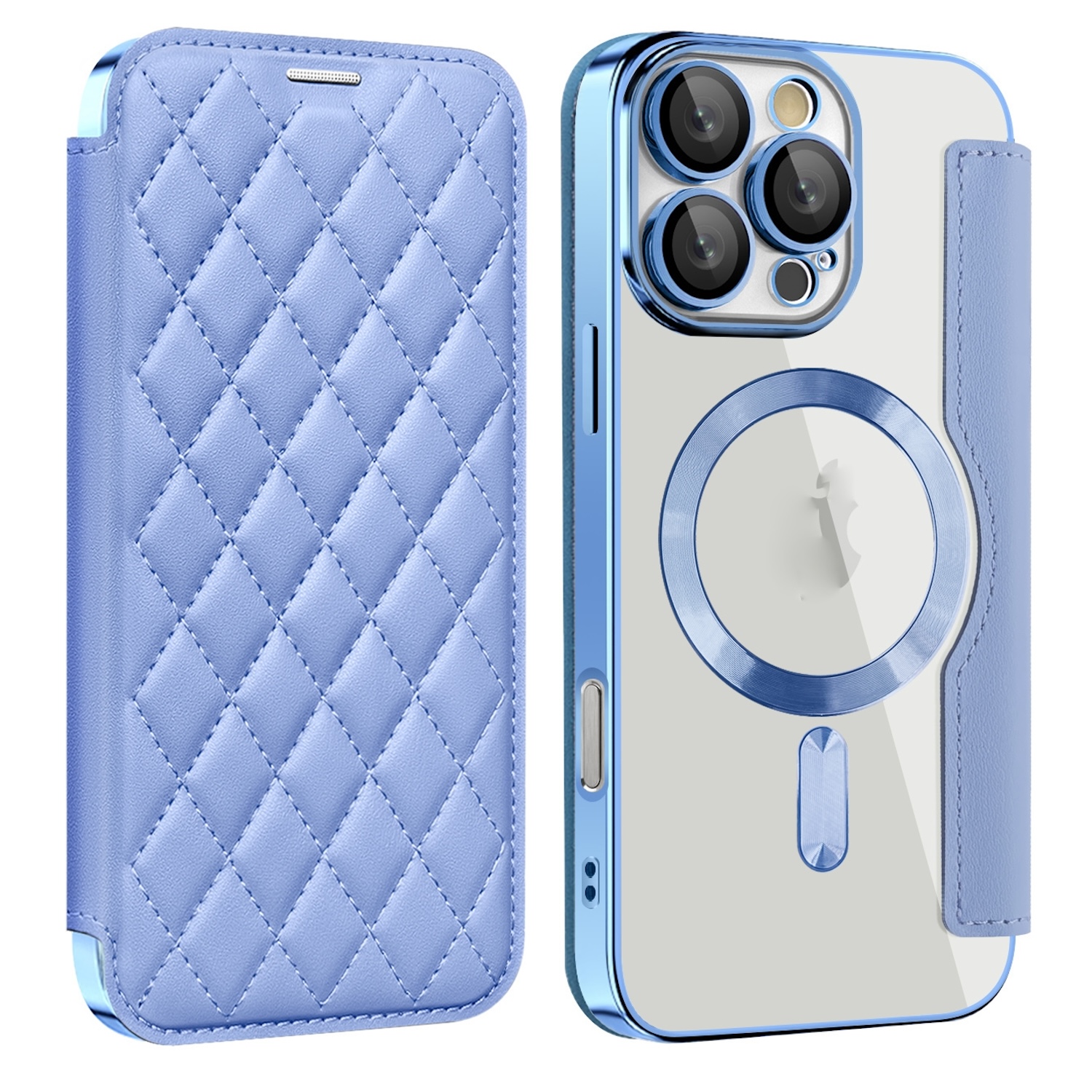 Fr Apple iPhone 16 Pro Full Magsafe Kunstleder Schutz Hlle Hellblau |  Wigento