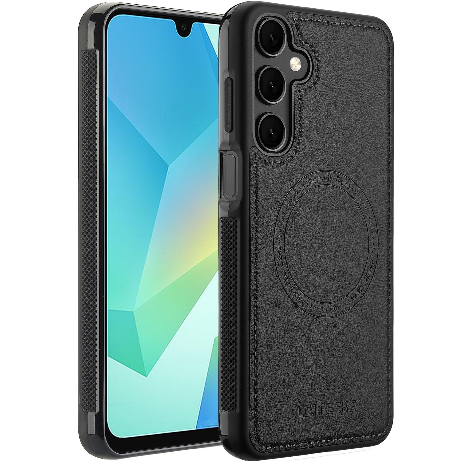 Fr Samsung Galaxy A16 5G Kunstleder MagSafe Design Hlle Case Schwarz |  Wigento