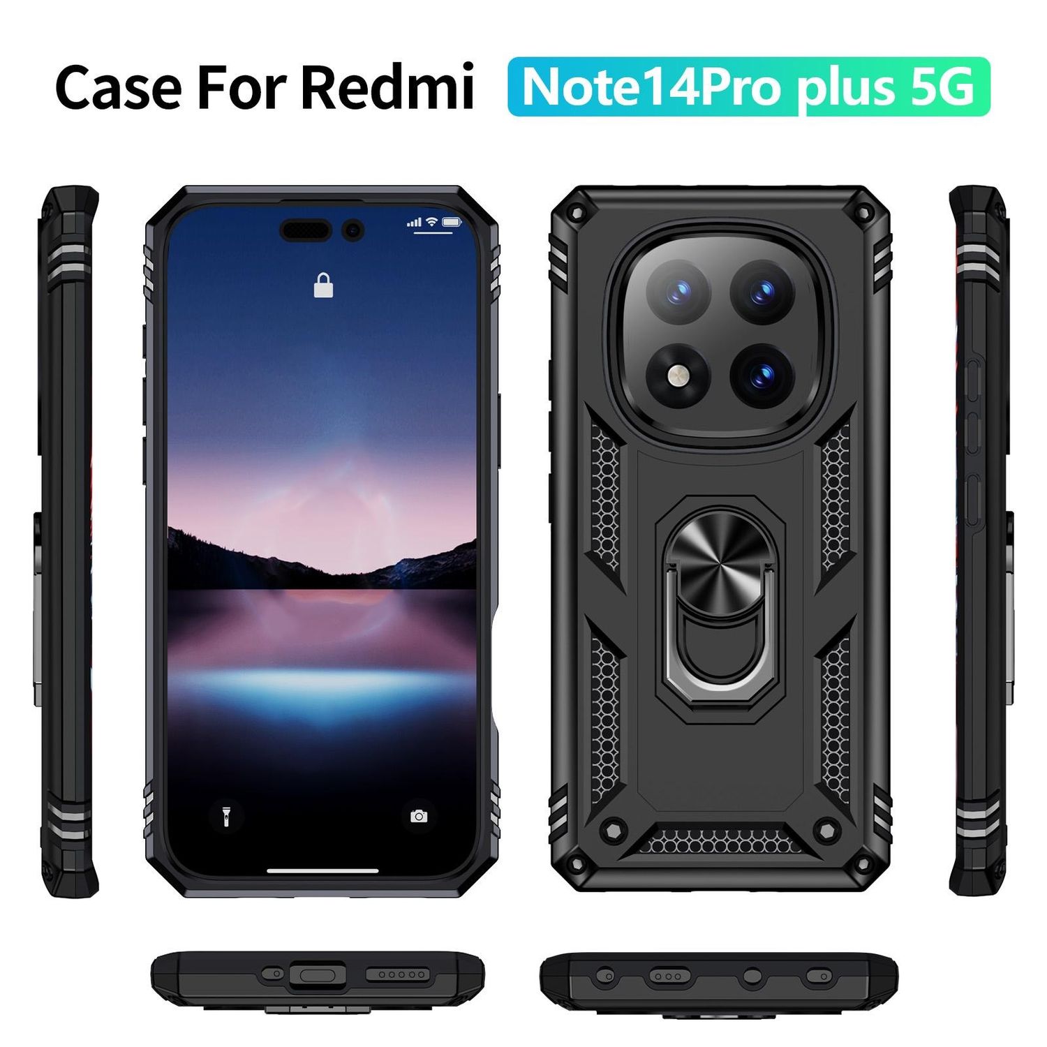 EASSGU Handyhülle Für Redmi Note 14 Pro+ 5G / Pro Plus 5G | Weiche TPU-Silikon Hülle | Schwarz | Stoßgeschützt