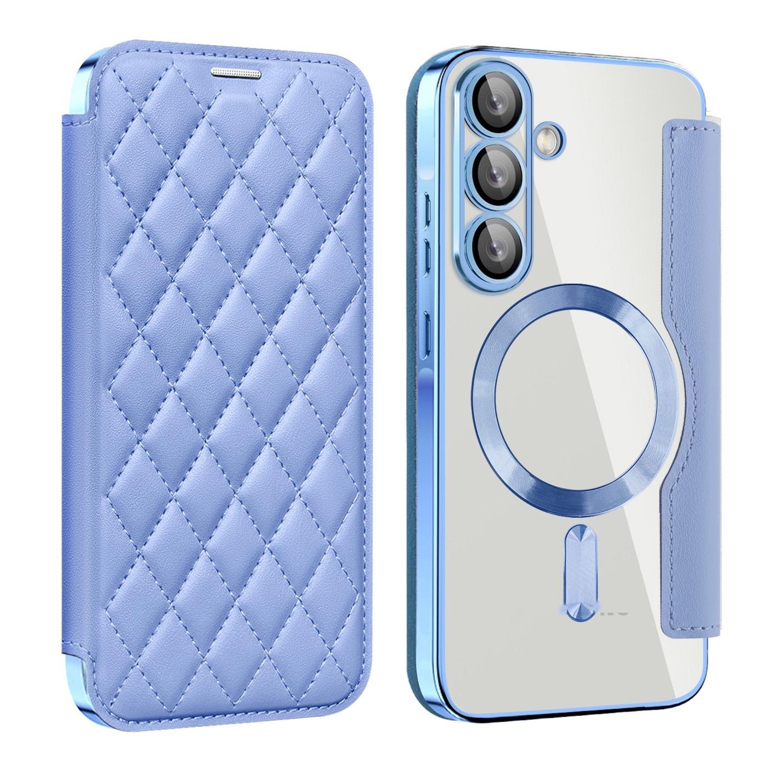 Fr Samsung Galaxy A56 5G Magsafe RFID Kunstleder Schutz Hlle H- Blau |  Wigento